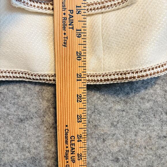 Veronica Beard Jacket Womens 12 Ivory Tweed Trim Makayla Gold Button Blazer - Picture 12 of 14